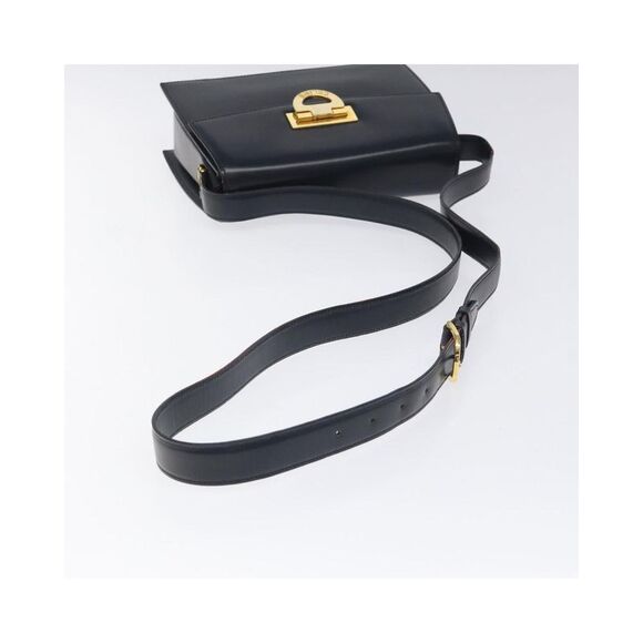 Pre Loved Celine Vintage Leather Shoulder Bag Women Navy - Picture 7 of 8